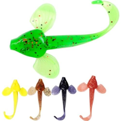 10pcs/lot Soft plastic artificial isca pesca 4g 8cm circle tail protein Grub lure fishing worm moggot grub lure baits