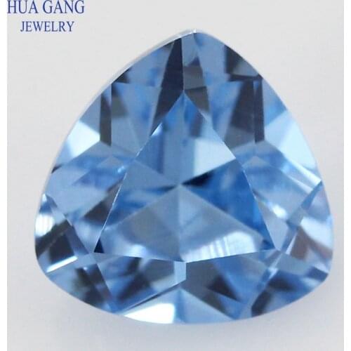 108# Spinel Blue Trillion Shape Brilliant Cut Synthetic Spinel Stone For Jewelry Size 3x3-10x10mm Free Shipping