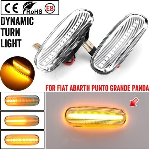 2Pcs Dynamic LED Side Marker Light Repeater Turn Signal Lamp For Fiat Panda 169 Punto 199 Stilo 192 Fiorino 225 Doblo Linea Qubo