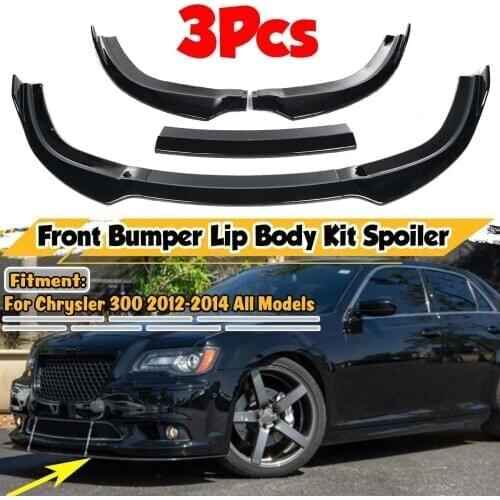 3pcs Car Front Bumper Protector Diffuser Spoiler Splitter Guard Body Kit Spoiler Cover Trim For Chrysler 300 SRT8 2012 2013 2014