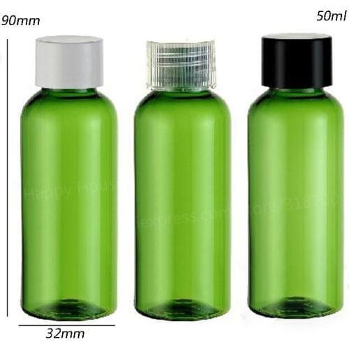 30 x 50ml Hot Sale Green PET Shampoo Shower jar 50cc Cosmetic Plastic Packaging