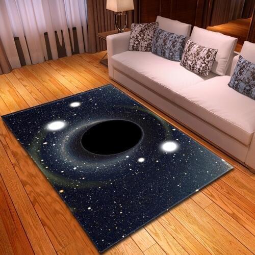 3D Universe Black Hole series Print Carpet Baby Crawl Mat Kids Room Area Rug Mat Soft Flannel Home Decor Carpets for Living Room