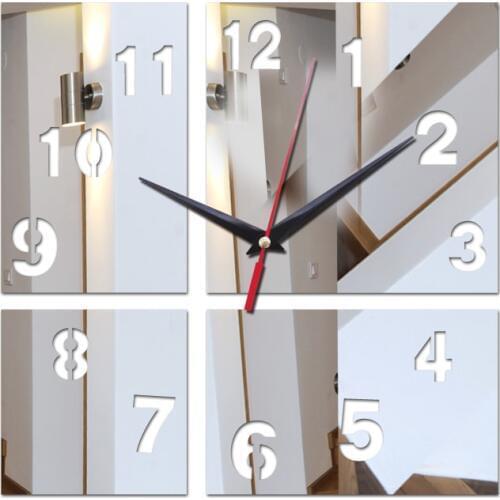 New arrival acrylic wall clocks home decoration novelty gift clock stickers safe modern design decor Multi-piece Package