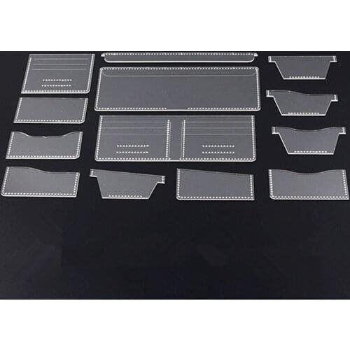 Acrylic Stencil 1set Clear Template Pattern Tool Wallet Card Holder Leather