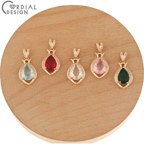 Cordial Design 30Pcs 13*26MM Jewelry Accessories/Crystal Pendant For Necklace/Hand Made/DIY Making/CZ Charms/Jewelry Findings