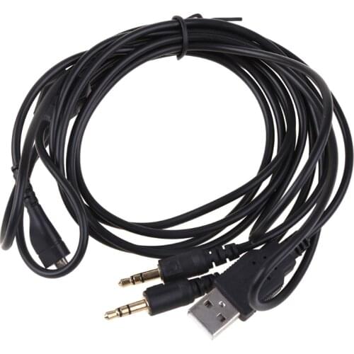 1.8m/6ft 4 in 1 Audio Cable 3.5mm Jack Headphone Cable Replacement Charging Cord Compatible with SteelSeries-Arctis 7 5