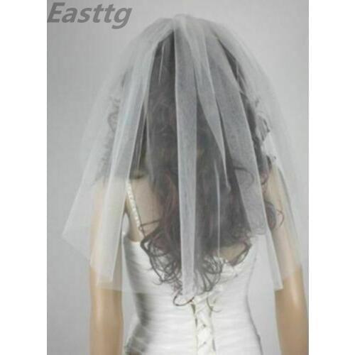 White/Ivory Wedding Veil Elbow length With Comb Cut edge Bridal Veils Wedding Accessories Veu De Noiva