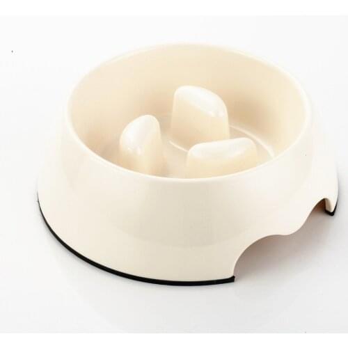 Black/White Colors Pet Product Melamine Dog Bowl Heat-Resistant Pets Pot Slow Down Eating Drinking Feeding Pet Tool S M L