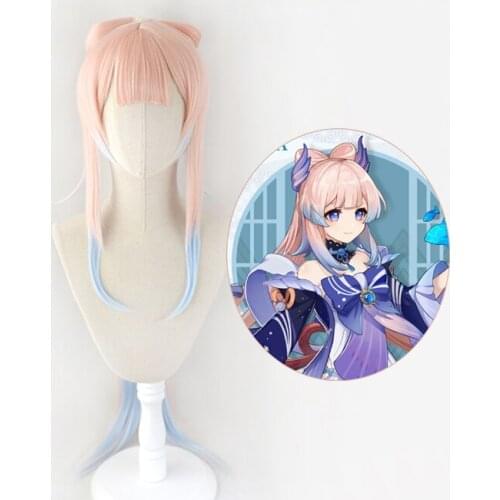 Sangonomiya Kokomi Long Wig 120cm Cosplay Costume Heat Resistant Synthetic Hair Game Genshin Impact Women Wigs