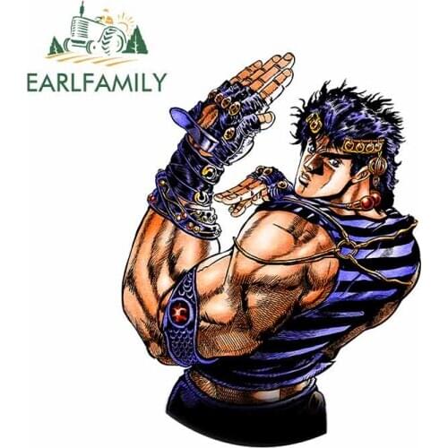 EARLFAMILY 13cm x 10cm for Jojos Bizarre Adventure Funny Car Stickers DIY Anime 3D Funny Personality Creative Sticker Decal