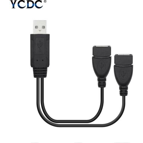 USB 2.0 A Male To Dual Female Jack Y Splitter Hub Power Cord Adapter Cable USB Charging Cables for PC external hard drive audio