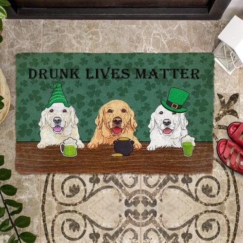 CLOOCL Remember Pet Dogs Golden Retriever House Doormat Decor 3D Print Animal Dogs Floor Door Mat Non-Slip Soft Flannel Carpet