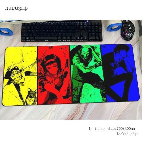 Cowboy bebop mousepad cute gaming mouse pad 80x30cm pc computer gamer accessories large mat home laptop desk protector pads