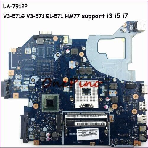 LA-7912P HM77 For Acer aspire E1-571G V3-571G V3-571 motherboard NBC1F11001 support i3 i5 i7 CPU DDR3 tested