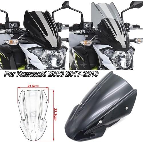 Motorcycle Accessories For Kawasaki Z650 2017 2018 2019 Z 650 Sports WindScreen Windshield Viser VIsor Wind Deflectors Fits