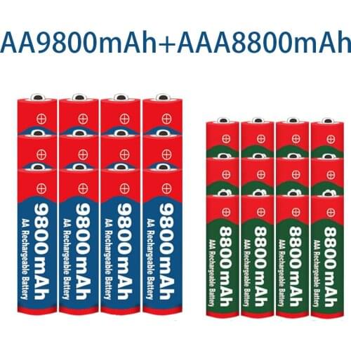 2021 New 1.5V AA 9800 mAh+1.5V AAA 8800 mAh Alkaline1.5V Rechargeable Battery For Clock Toys Camera battery