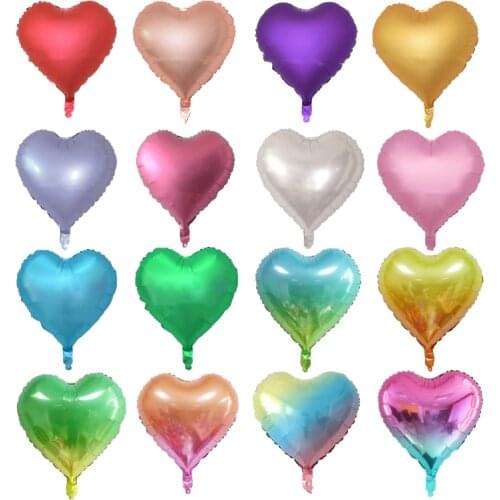New 18-inch gradient metal heart-shaped five-pointed star foil balloon rainbow aluminum balloon birthday party decorations