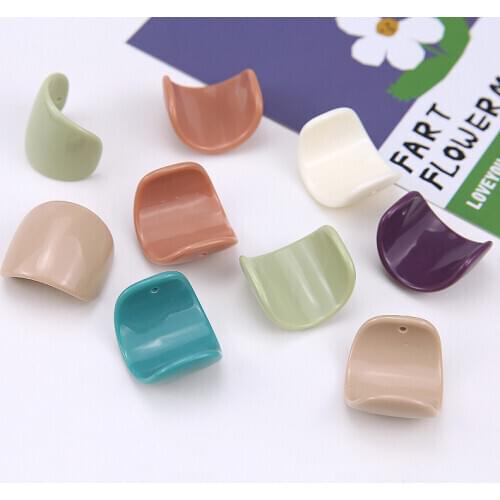 New 25*28mm 40pcs DIY handmade jewelry accessories personality bump curve arc resin pendant earrings floating colorful charms