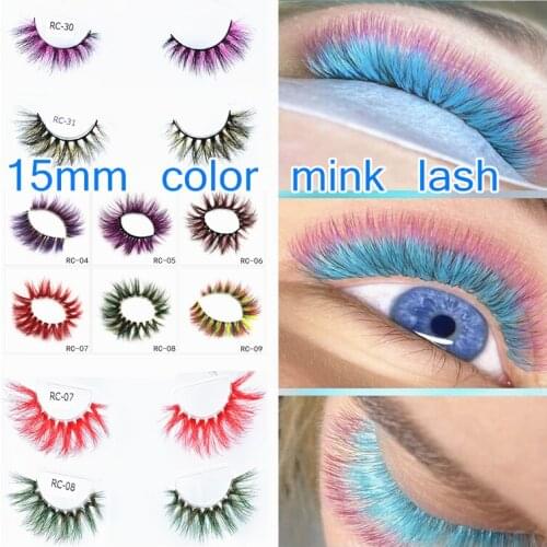 New 3D White Mink Lashes Wholesale Natural Long Thick Fluffy Colorful False Eyelashes Lash Extension Supplies Makeup