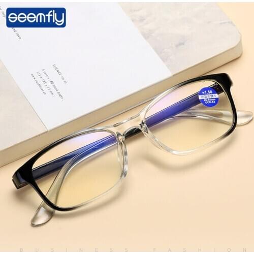 Seemfly Gradient Color Reading Glasses Women Men Anti-Blue Light Prescription Presbyopia Eyewear For Elderly +1.0 +1.5 +2.0 +2.5
