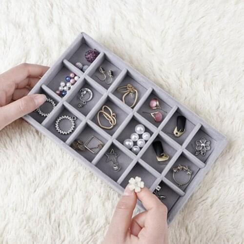For Jewellery Organizer Velvet Bracelet Necklace Ring Storage Box Jewelry Storage Tray Display Case Jewel Holder Stand