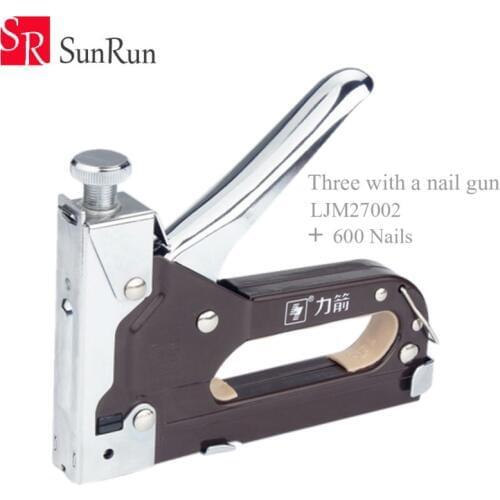 Plastic sprayed color Three wiht a nail gun tool code nail U type straight nail gun nailer woodworking tool with 600 piece nail