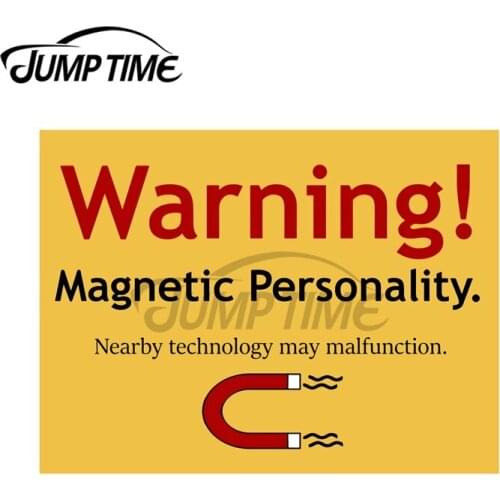 JumpTime 13 x 8.8 cm Warning Sign Magnetic Personality Nearby Technology May Malfunction JDM RV Kuroka Render JDM Car Sticker