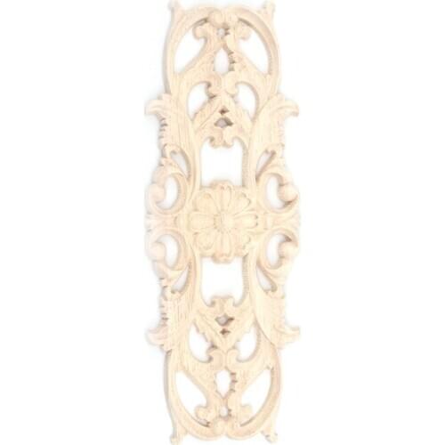 Rubber Wood Carved Applique Retro Furniture Crafts Decor New(22.5*8cm)