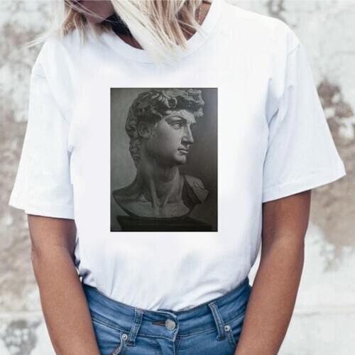 Sculptural Arts Printed t shirt cartoon cute top fun ulzzang kawaii harajuku female korean tshirt clothing femme t-shirt