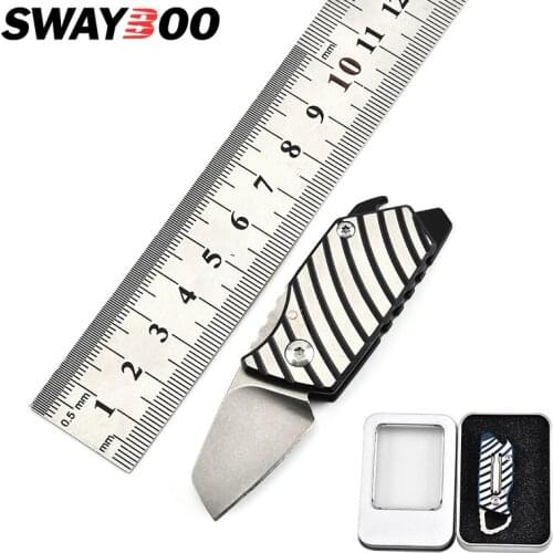 Swayboo D2 Steel Folding Knife Titanium Alloy Handle Multi EDC Knife Outdoor Survival Pocket Knife Hand Tool With Iron Box
