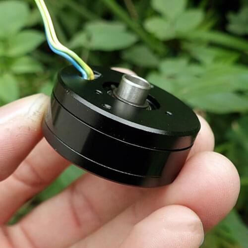 Three-phase PTZ Brushless Motor with Limit Block 320 Degree Robotic Brushless Motor Hollow Shaft NdFeB Magnetic Outer Dia 34.5mm