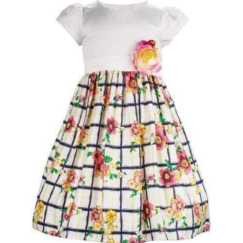 Yatheen Baby And Little Girls Spring/Autumn Party Dress 12M-10T Belt 3D Flower Back Zipper Closure Kids Dresses For Girls