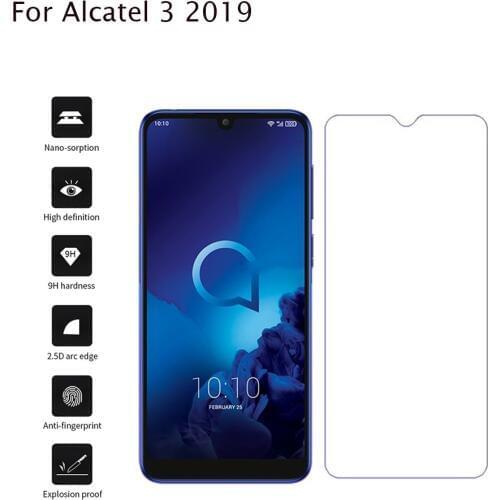 2 Pcs For Alcatel 3 (2019) New 9H 2.5D Tempered Glass Screen Protector For Alcatel 3L 2019 Protective Film + Clean Tools