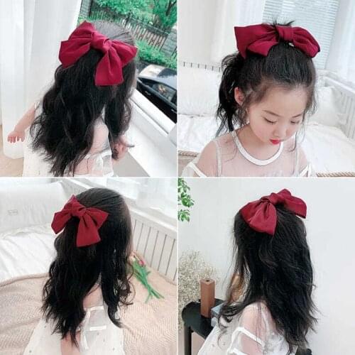 Parent-Child Fashion Womens Hair Clip Pure Color Sweet Fabric Bow Hairpins Kids Headwear Girl Barrette Chiffon Hair Accessories