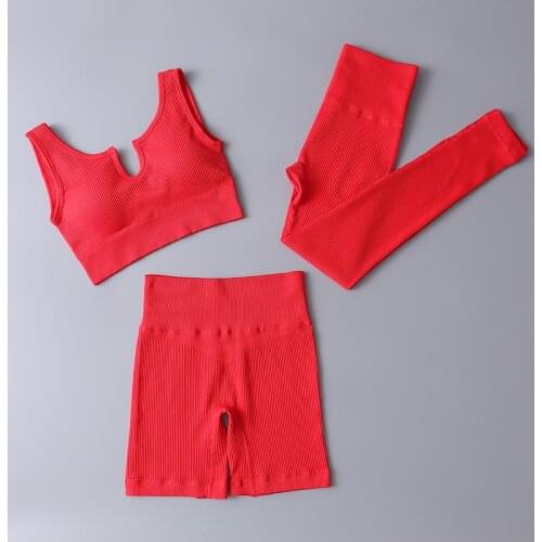 2/3 Pieces A Set Women Gym Yoga Set Seamless Biker Shorts Two Piece Yoga Suit Female Workout Sportswear Train Outfits Tracksuit