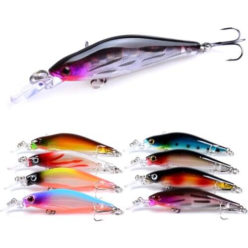 1Pcs Slow Sinking Minnow Fishing Lures 8cm 6.2g Laser Plastic Hard Bait Tight Wobbler Jerkbait Bass Crankbait Fishing Tackle