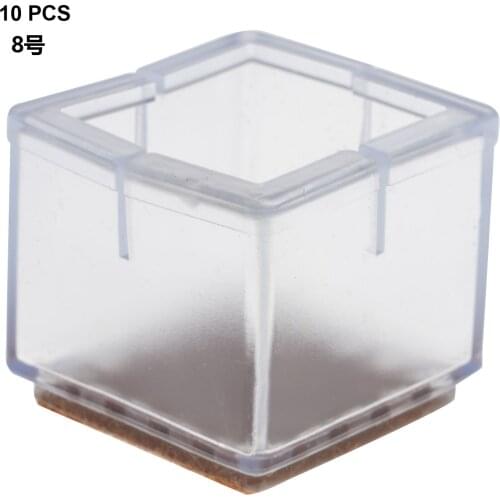 10 Clear Feet Cups Anti Slip Silicone Furniture Pads Legs Protectors Table Chair Leg Plugs Patio Bar Desk Tube End Caps Foot Mat