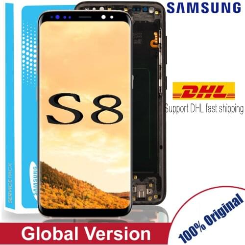 100% Original Amoled LCD with frame for SAMSUNG Galaxy S8 G950F G950FD LCD Display S8 Plus G955 G955F Touch Screen Repair parts