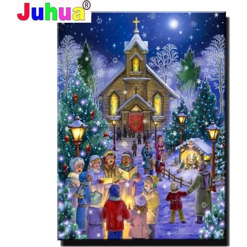 Diamond Embroidery"Christmas Night"5D DIY Diamond Painting Full Square/Round Mosaic Cross Stitch MIDNIGHT MASS children Art