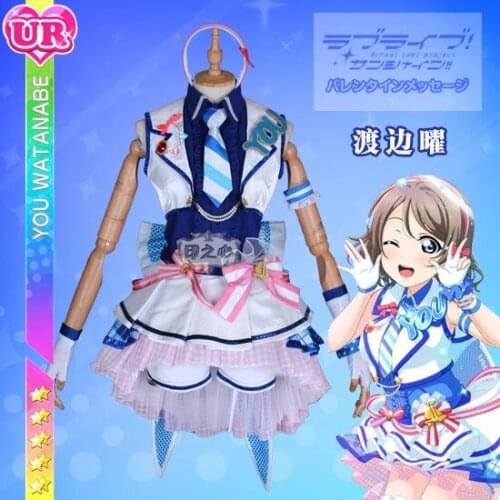 Anime LoveLive!Sunshine!!Watanabe You Cosplay Costume Arcade After School SJ Uniform Carnival Halloween Role Play Clothing