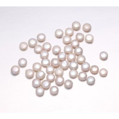 9-10mm Preferred Natural Freshwater Cultured Button Pearl White Beads For Elegant Female Jewelry Making DIY Accessories
