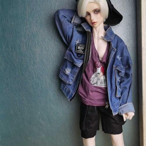 D03-P453 children toy BJD DD SD MSD 1/6 1/4 1/3 dolls clothes purple Printed t-shirt vest 1pcs