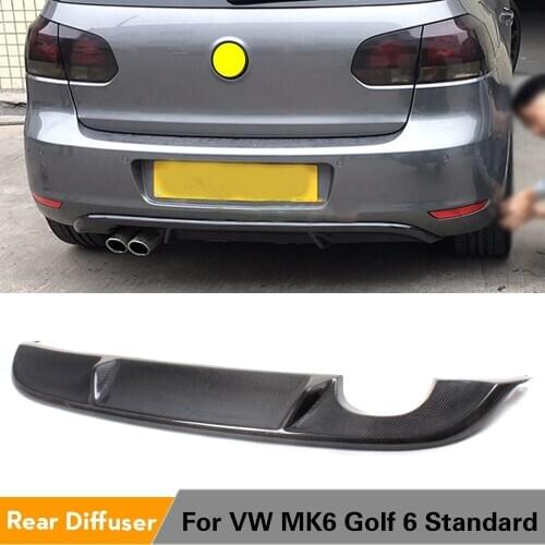 Rear Bumper Diffuser Lip Spoiler for Volkswagen VW Golf 6 VI MK6 Standard Bumper 2010 - 2013 Carbon Fiber / FRP Black