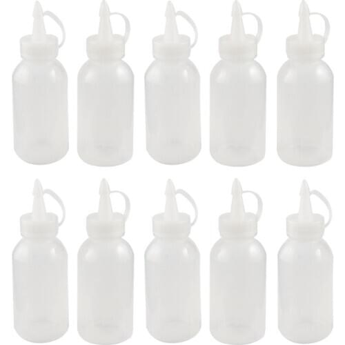 10 pcs 100ML Kitchen Plastic Squeeze Bottle Condiment Dispenser for Sauce Vinegar Oil Ketchup Cruet Salad Sauce Oil Dispenser