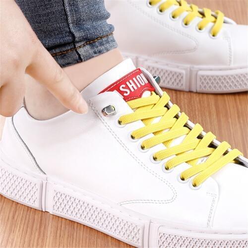 1 pair 100CM No Tie Lazy Shoelaces Elastic Rubber Shoes Lace Sneaker Safe Elastic Tie-free Children Shoelace Colorful Wholesale
