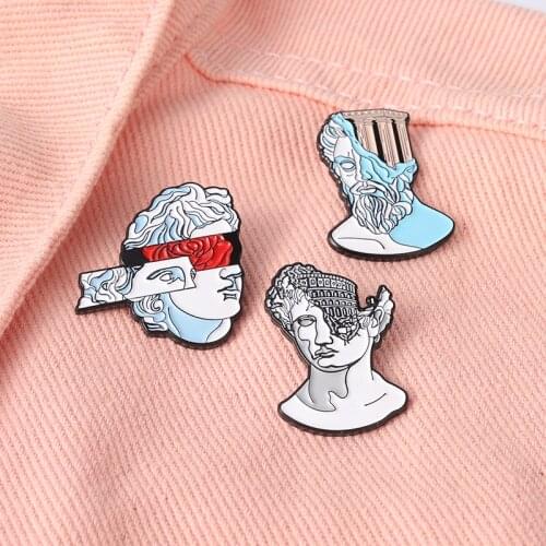 Ancient Building Sculpture Enamel Pins Custom Wholesale Rose Artistic Brooch Lapel Badge Bag Cartoon Jewelry Friends Gifts