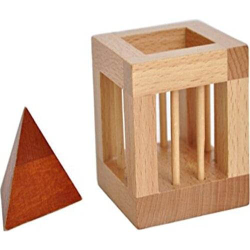 Genius Toy Beech wood lock puzzles wooden educational toys for children adult imagine developing intelligent toys