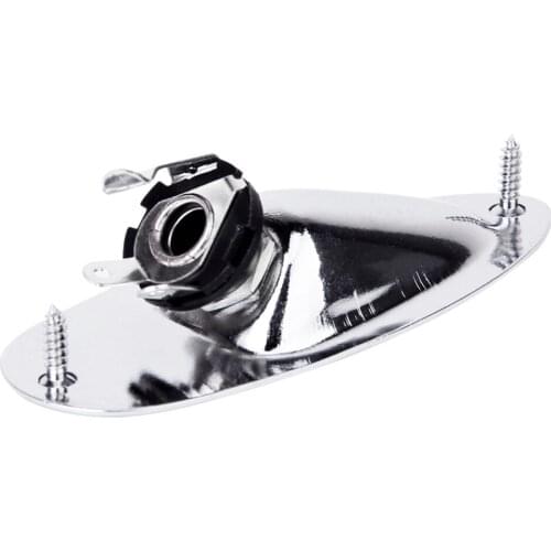 Tooyful Chromeplated Boat Output Plate Jack Socket for Electric Guitar Fender New