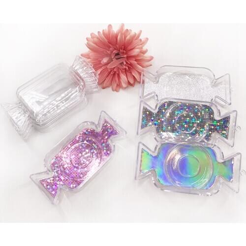 Lollipop Eyelash Packaging Candy Shape Box without Eyelashes Clear Candy Box