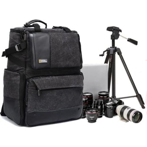 National Geographic NG W5072 Leather Laptop Backpacks Large Capacity Digital SLR Video Camera Travel Bag with All weather cover